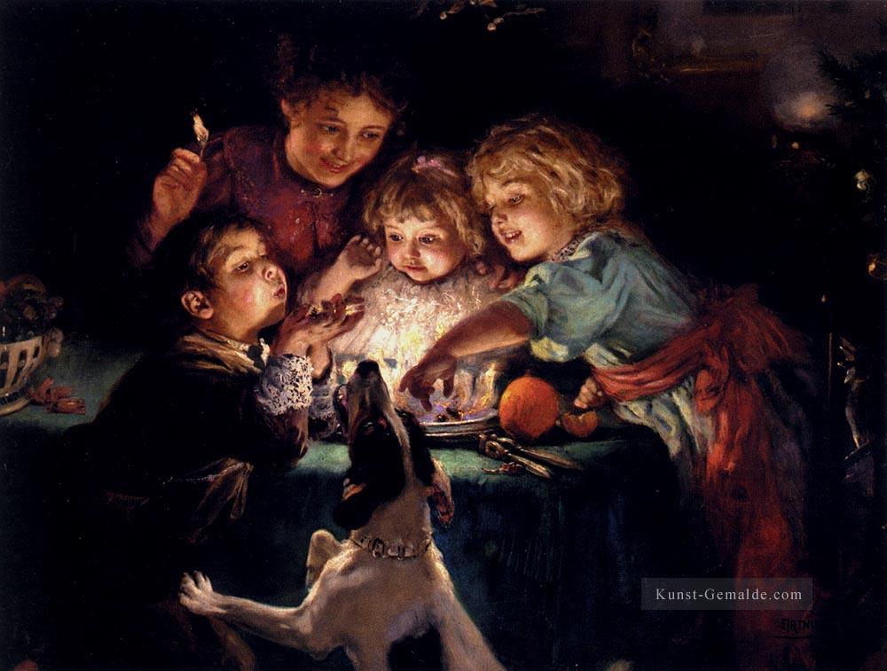 Snapdragon idyllische Kinder Arthur John Elsley Impressionismus Ölgemälde